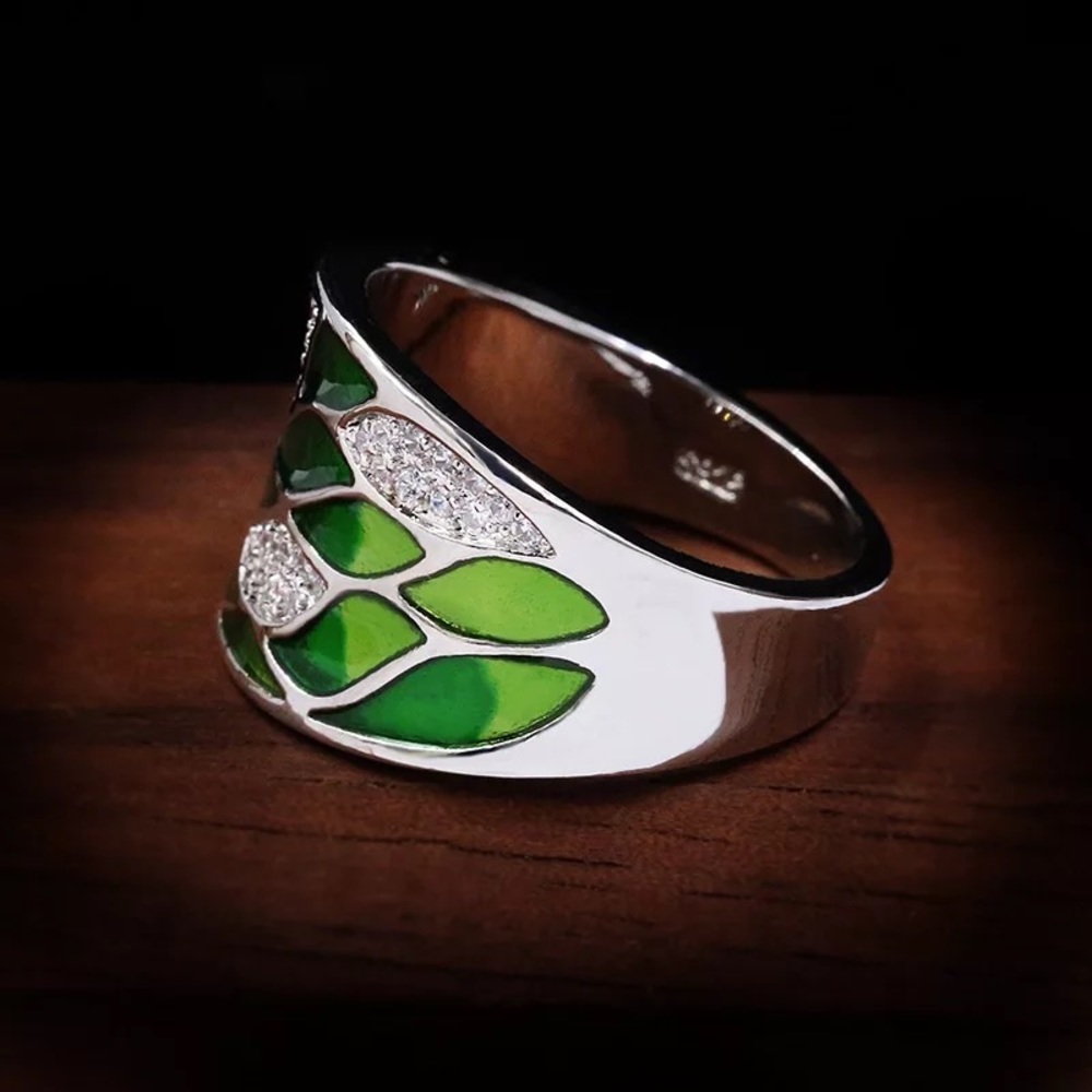 Anthro Silver Gold Ornament Boho Enamel Cats Wide Ring Jewelry Dopamine - Picture 11 of 13